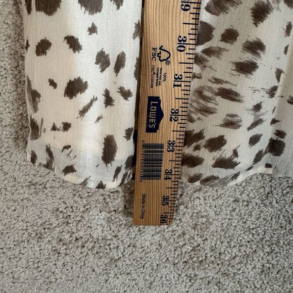 Rails Ora Puma Long Sleeve Rayon Dress Size Small Neutral Animal Print Ruffled - Picture 15 of 15